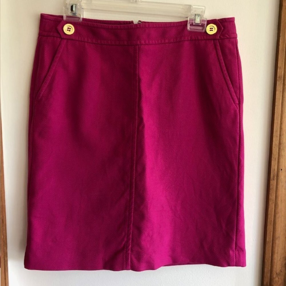 TALBOTS Gold Button Accent A Line Skirt with Pockets Lined 10P